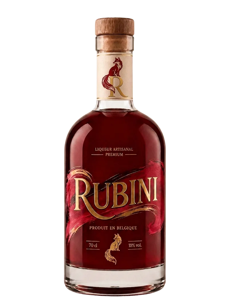 Bouteille Rubini — spiritueux à base de vodka fraise & framboise