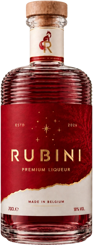 Bouteille Rubini — liqueur premium rouge